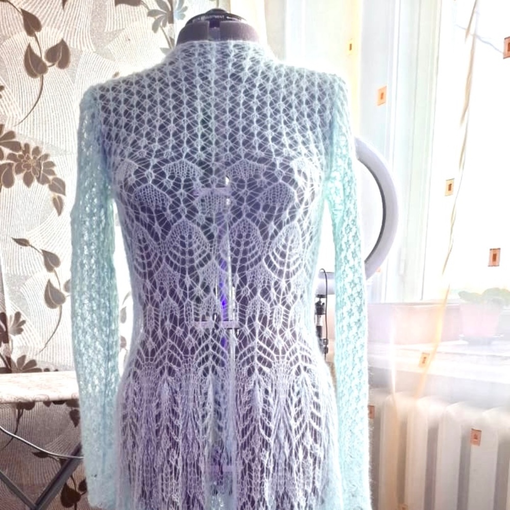 ONE OF A KIND HAND MADE KNITTED SILK MOHAIR DRESS - Picture 5 of 12